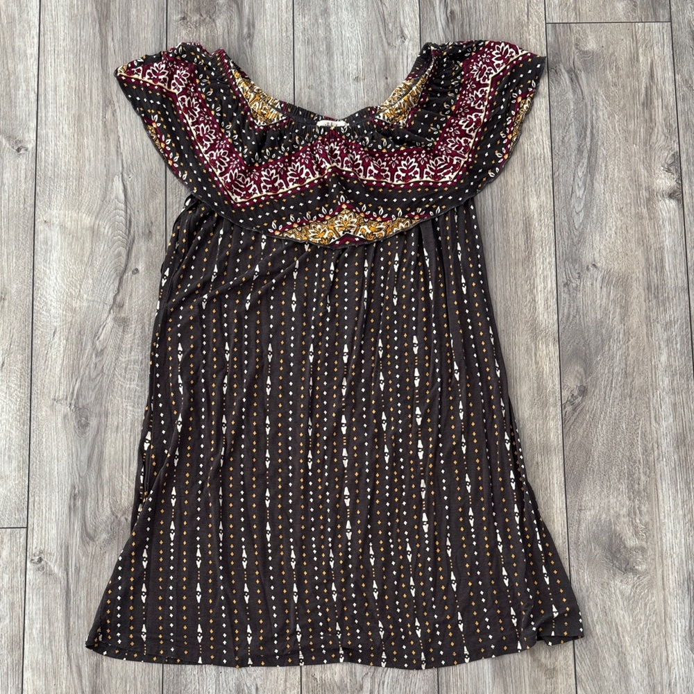 Style & Co. Black Dress with Red and Gold Accents